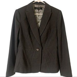 Kasper Front Stitch Embroidered Gray Blazer!
